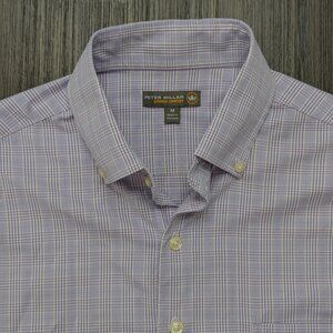 Peter Millar | Men's Medium Long Sleeve Purple/Blue Plaid Shirt